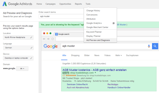 Ad Preview Diagnosis