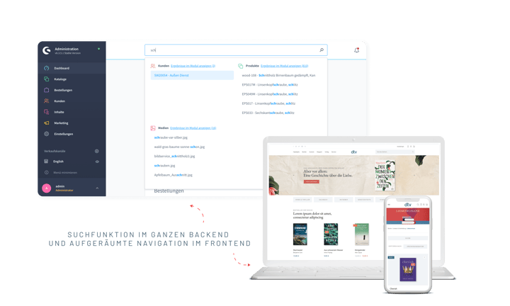 Grafik: Bedienoberfläche Shopware 6