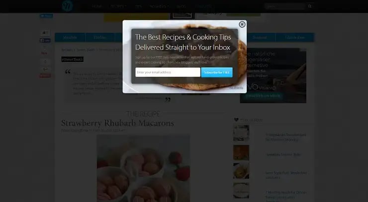 content-based pop-up