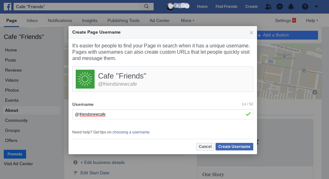 creating a facebook business account step 5