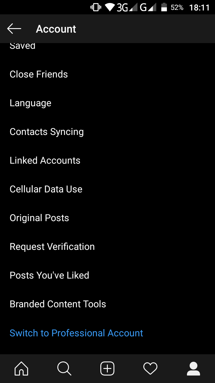creating an Instagram business account step 1