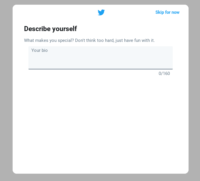 creating a twitter business account step 2